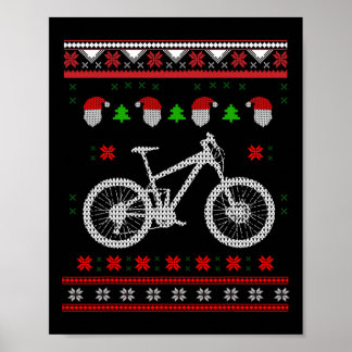 Fulständig jultröja Mountainbike Utomhus Xma Poster
