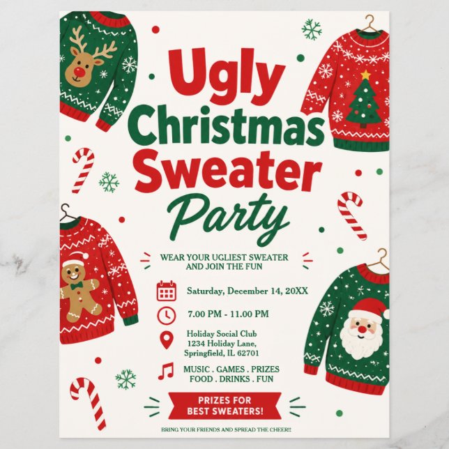 Fulständig Jultröja Party Flyer (Framsidan)
