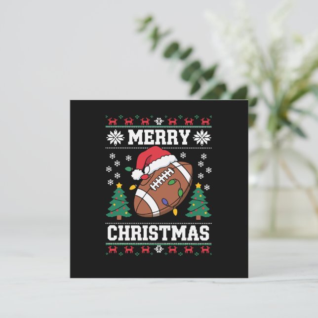 Fulständig Xmas-tröja stil Tomte Amerikansk fotbol Inbjudningar (Stående Fram)