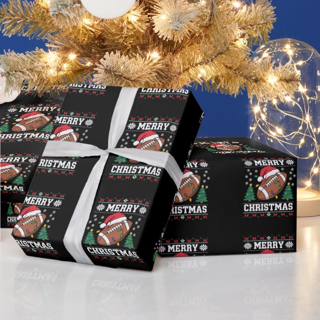 Fulständig Xmas-tröja stil Tomte Amerikansk fotbol Presentpapper (Helgdagar)