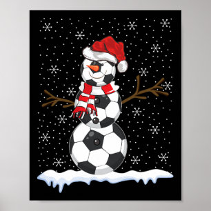 Fulstassad jultröja Snömannen fotboll jul Poster