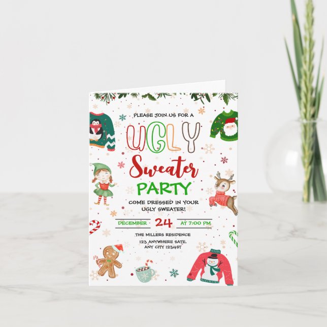 Fulstassig julfestinbjudan, jul  inbjudan (Framsida)