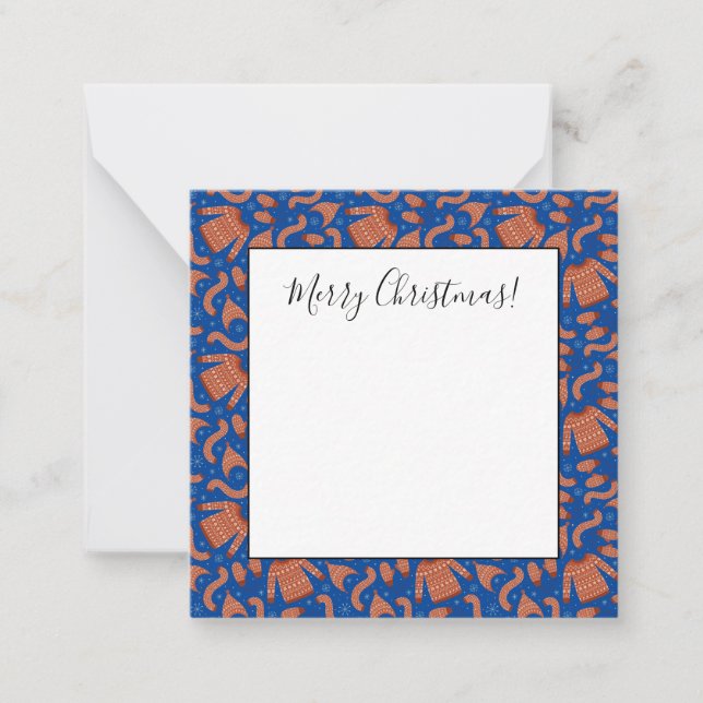 Fulstasslig jultröja mössa halsduk röd vit anteckningskort (Framsida)