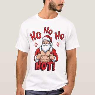 Fulstoppad rolig muskulös tomte t shirt
