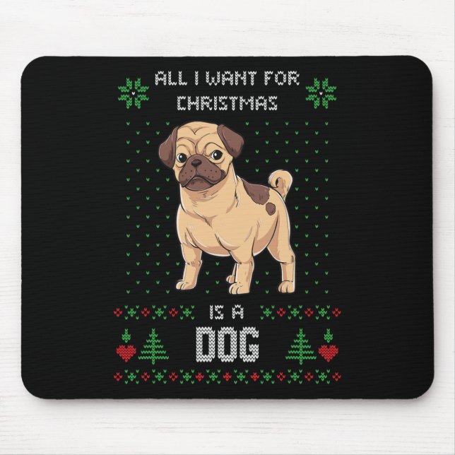 Fulstyg jultröja Pug Fulstyg tröja Hund  Musmatta (Framsidan)