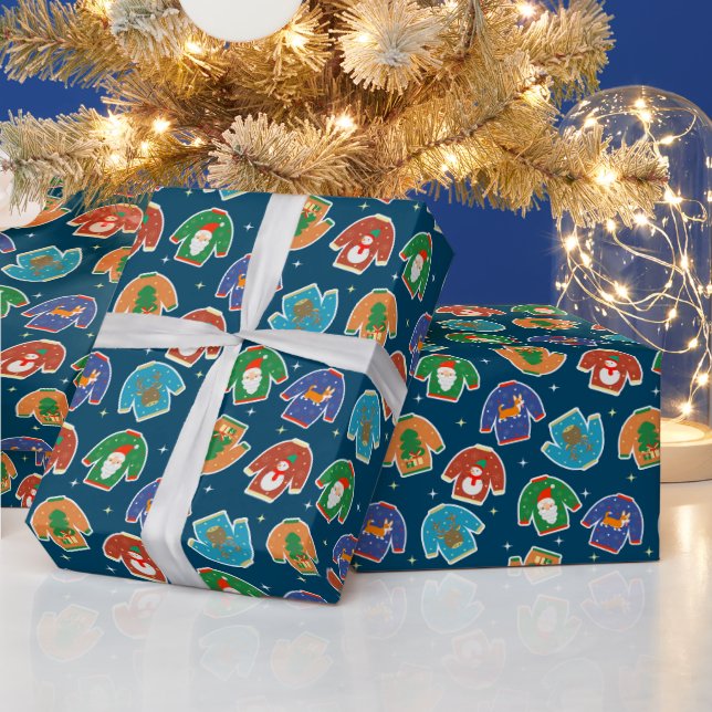 Fulstyg jultröja Santa Hundar Roligt Present Presentpapper (Helgdagar)
