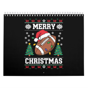 Fulstyg Xmas-tröja stil Tomte Amerikansk fotboll Kalender