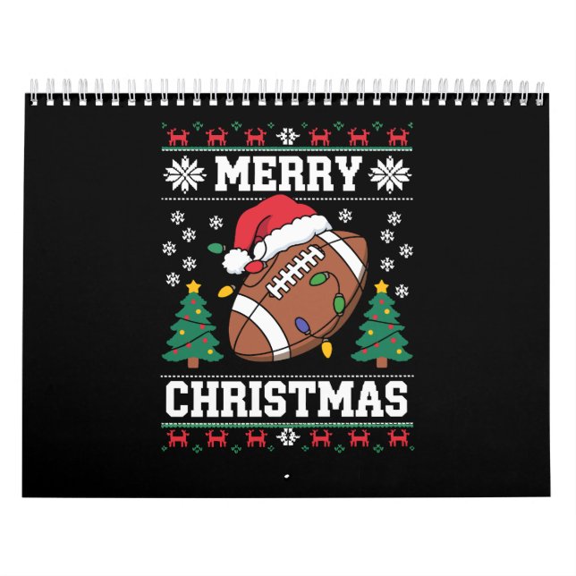 Fulstyg Xmas-tröja stil Tomte Amerikansk fotboll  Kalender (Omslag)