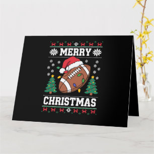 Fulstyg Xmas-tröja stil Tomte Amerikansk fotboll Kort