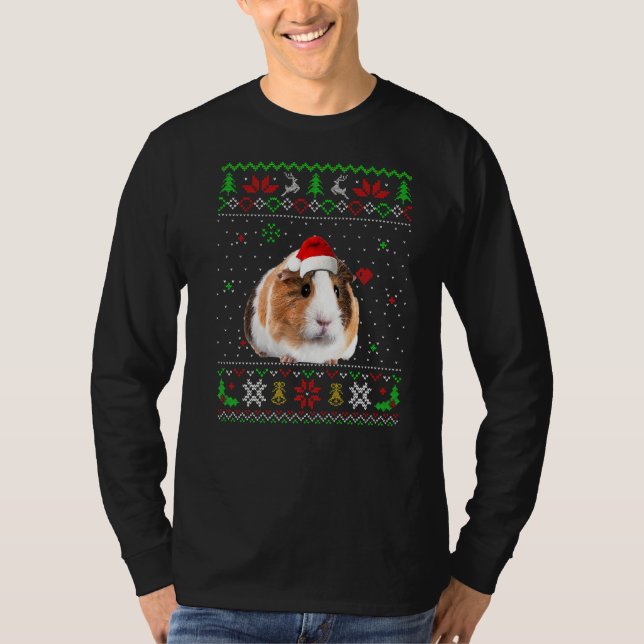 Fult jul Pajama Sweater Guinea Gris Animals T Shirt (Framsida)