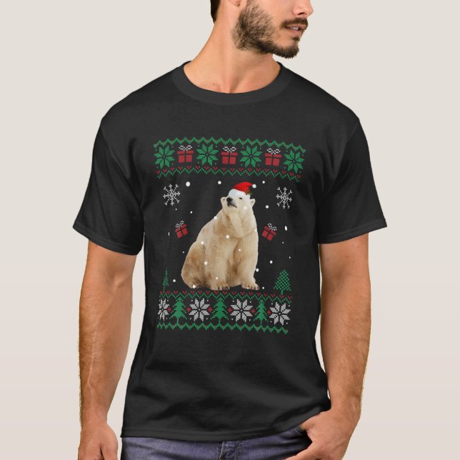 Fult jul Pajama Sweater Polar Bear Animals L T Shirt (Framsida)