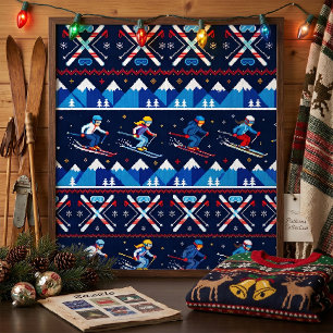 Fult julskidmönster semester poster