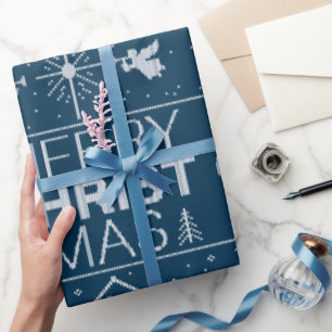 Fult julsötare Religiösa Christian Blue Presentpapper