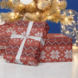 Fult julsötare Scandinavian Sticka Red Heart Presentpapper
