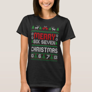 Fult jultröja 67 Sex Sju 6 7 Meme Rolig T Shirt