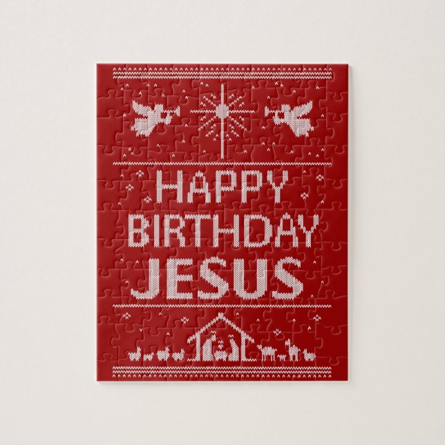 Fult jultröjedesign Nativity Kristna Pussel (Vertikal)