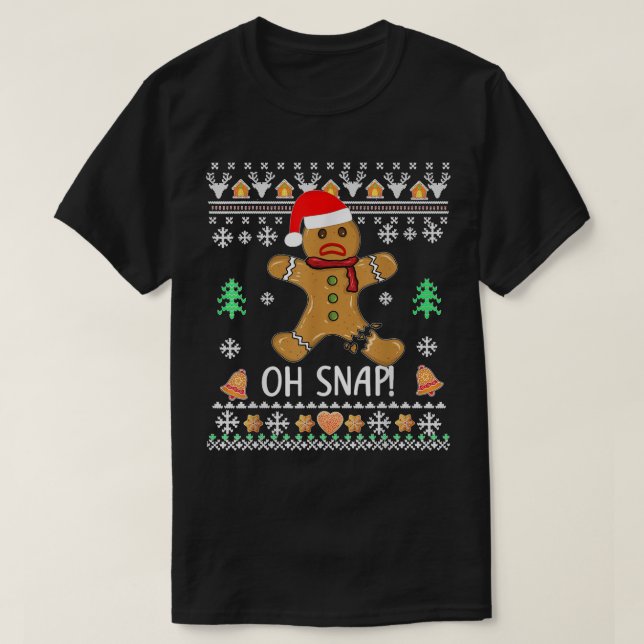 Fult Pepparkaksgubbe Cookie X Mas Oh Snap Funny Ch T Shirt (Design framsida)