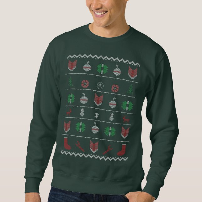Fult Xmas Klassiskt Roligt Tröja Lång Ärmad Tröja (Framsida)