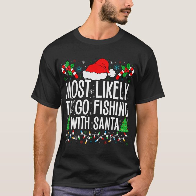 Fultig julfiskaredesign - Glad fiskjul T Shirt (Framsida)