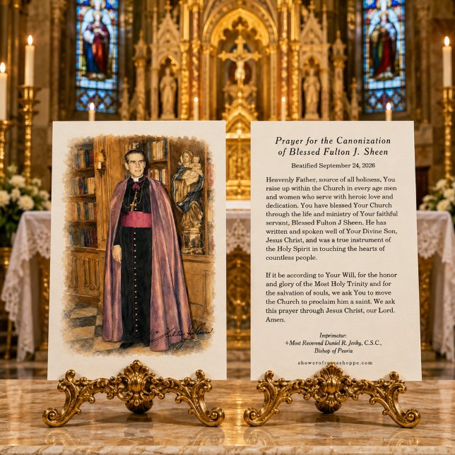 Fulton Sheen-helgonförklaring bön katolsk helig  Visitkort (Skapare uppladdad)