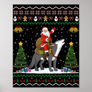 Fulvarg julpresent julenisse ridande varg jul poster