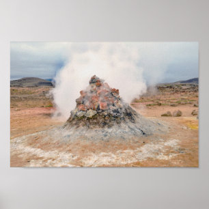 Fumarol, Hverir Geotermiskt område, Island Poster