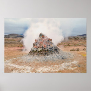 Fumarole, Hverir Geotermiska område, Island  Poster