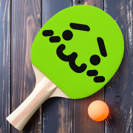 Fumligt Sött Ansikte Grön Ping Pong Paddle Pingisracket