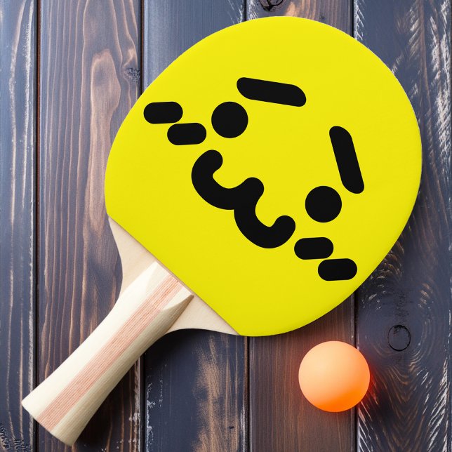 Fumligt Sött Ansikte Gul Ping Pong Paddle Pingisracket (Skapare uppladdad)