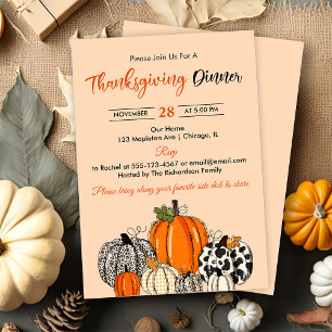 Fumpkin Thankgiving Dinner Party Inbjudningar