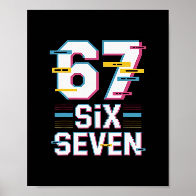 Fun 6 7 Six Seven Meme  Poster (Framsidan)