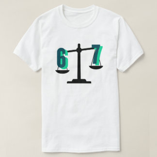 Fun and Catchy "6-7" Weighing Scale T Shirt