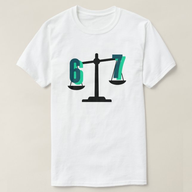 Fun and Catchy "6-7" Weighing Scale T Shirt (Design framsida)