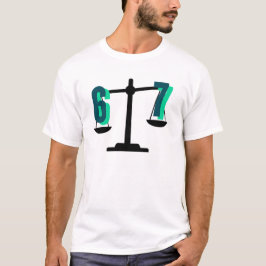 Fun and Catchy "6-7" Weighing Scale T Shirt