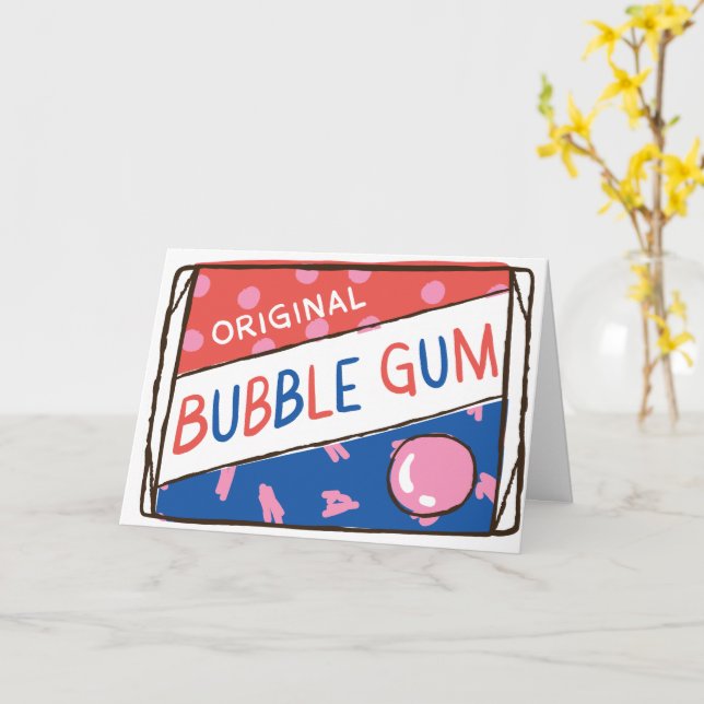 Fun as a Pack of Bubble Gum Birthday Kort (Gul blomma)