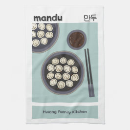 Fun Asian Food New Year Korean Dumpling Poster Kökshandduk