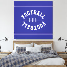 Fun Athletic FOOTBALL White Stripes On Deep Blue