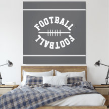 Fun Athletic FOOTBALL White Stripes On Sporty Gray