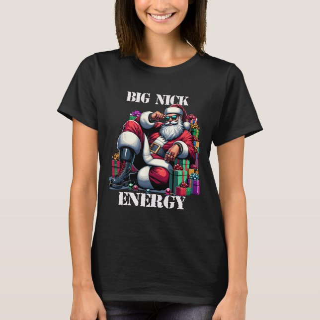 Fun Big Nick Energy Fun Santa Claus Christmas Xmas T Shirt (Framsida)
