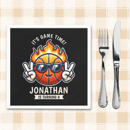 Fun Birthday Boy with Basketball Theme Pappersservett