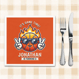 Fun Birthday Boy with Basketball Theme Pappersservett