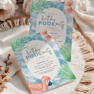 Fun Birthday Pool Party Invitation Inbjudningar