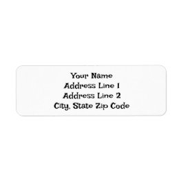 Fun Black Letters on White, Plain Address Labels Returadress Etikett