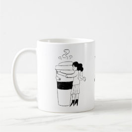 FUN BLACK & WHITE freehand drawing original Kaffemugg