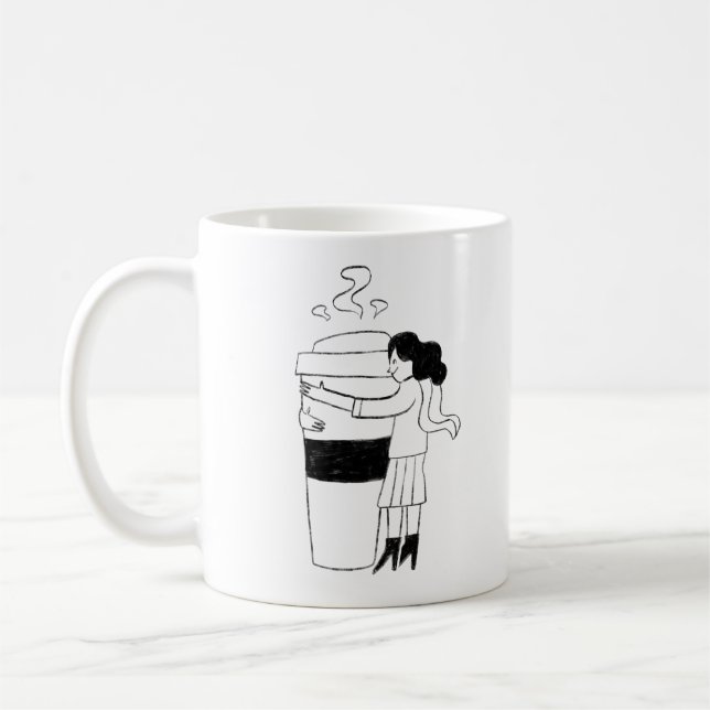 FUN BLACK & WHITE freehand drawing original Kaffemugg (Vänster)