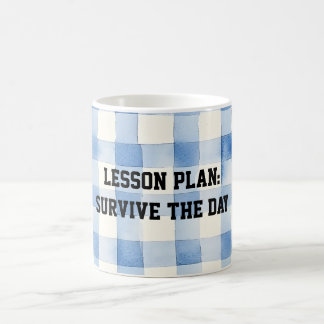 Fun Blue and White Sarcastic quote for teachers Kaffemugg