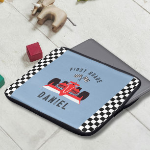 Fun Blue Kids Red Racing Car Laptop Fodral