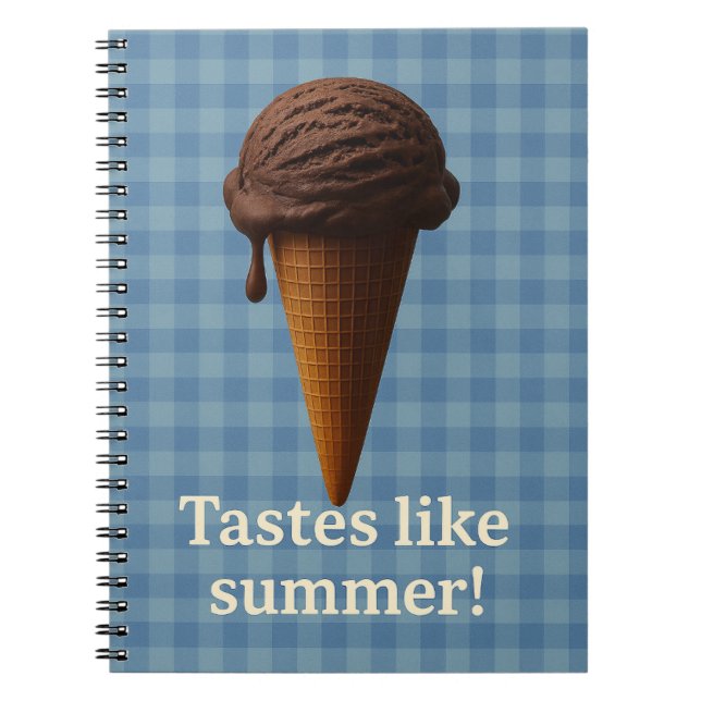 Fun Blue Spiral School Notebook Anteckningsbok (Framsidan)