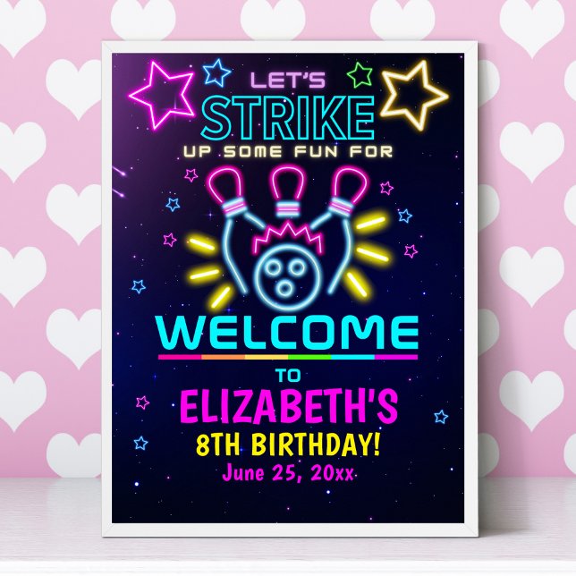 Fun Bowling Birthday Girl Poster (Skapare uppladdad)