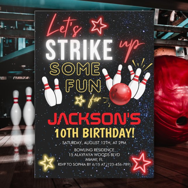 Fun Bowling party for Kids Inbjudningar (Skapare uppladdad)